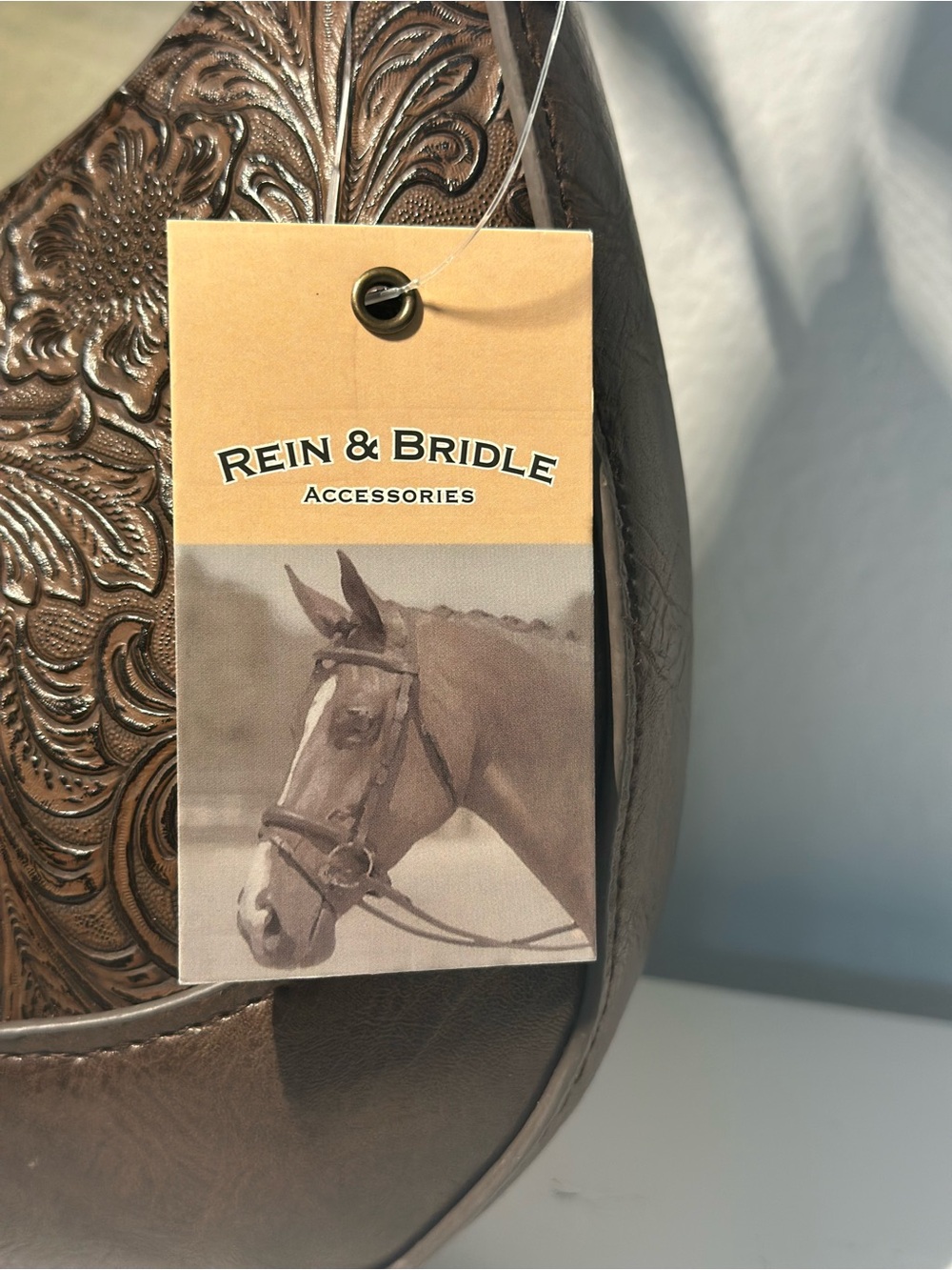 Rein & Bridle Brown Embossed Shoulder Bag NWT